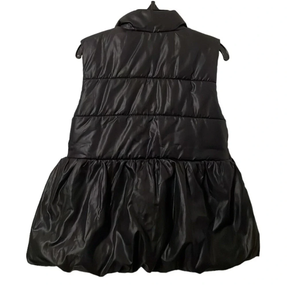 Calvin Klein Jeans Girl's Black Logo Zip-Up Waterproof Vest‎ Size 6